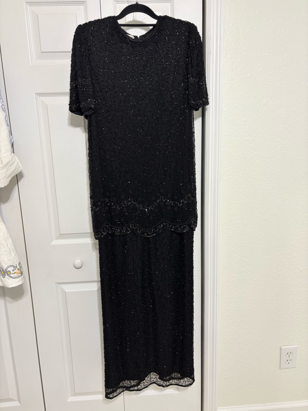 Brilliante JA Elegant Silk Black Beaded Evening Dress